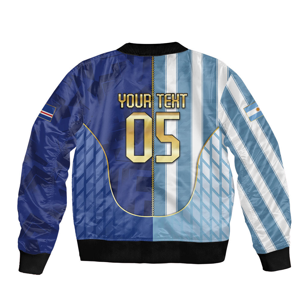 Custom Argentine And Cape Verde Football Bomber Jacket Split Flag Puma Shark Soccer