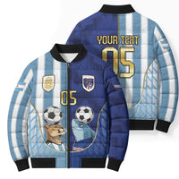 Custom Argentine And Cape Verde Football Bomber Puffer Jacket Split Flag Puma Shark Soccer