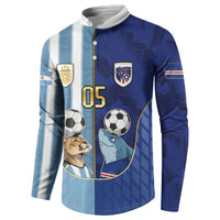 Custom Argentine And Cape Verde Football Button Sweatshirt Split Flag Puma Shark Soccer
