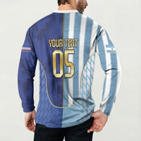 Custom Argentine And Cape Verde Football Button Sweatshirt Split Flag Puma Shark Soccer