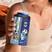 Custom Argentine And Cape Verde Football 4 in 1 Can Cooler Tumbler Split Flag Puma Shark Soccer