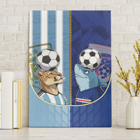 Argentine And Cape Verde Football Canvas Wall Art Split Flag Puma Shark Soccer