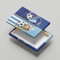 Argentine And Cape Verde Football Canvas Wall Art Split Flag Puma Shark Soccer