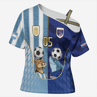 Custom Argentine And Cape Verde Football Cross Shoulder Shirt Split Flag Puma Shark Soccer