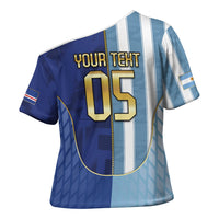 Custom Argentine And Cape Verde Football Cross Shoulder Shirt Split Flag Puma Shark Soccer