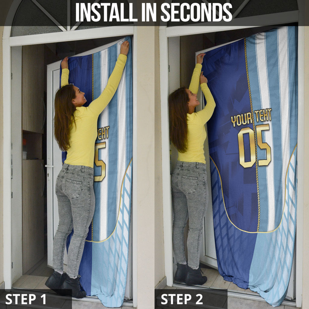 Custom Argentine And Cape Verde Football Door Cover Split Flag Puma Shark Soccer