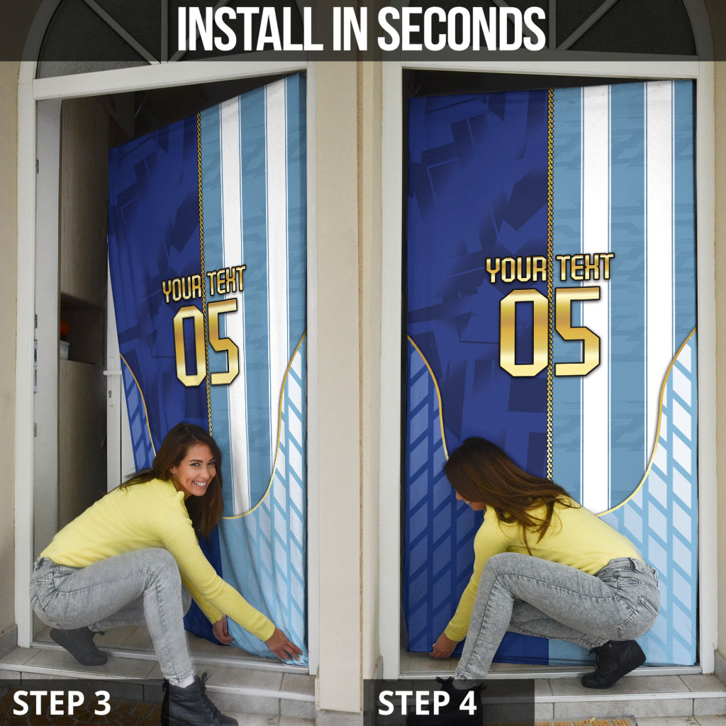 Custom Argentine And Cape Verde Football Door Cover Split Flag Puma Shark Soccer