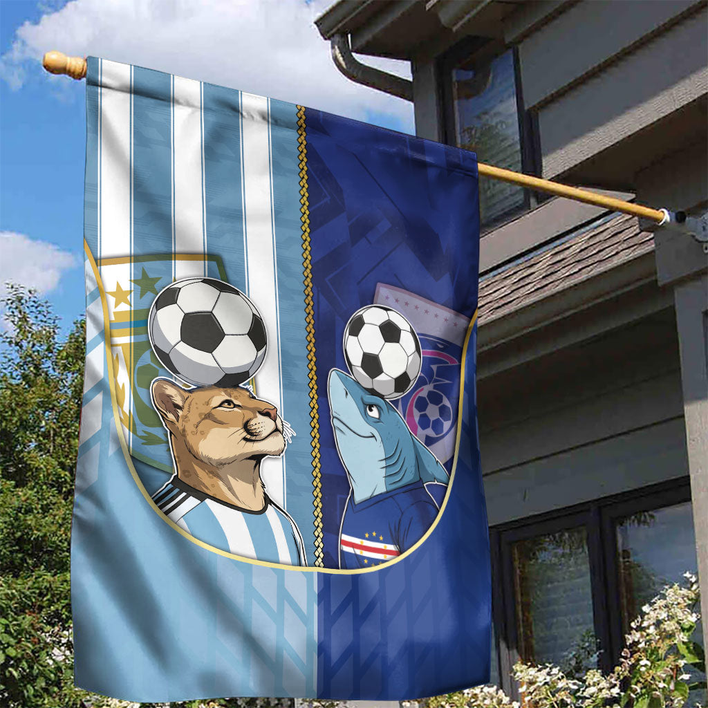 Argentine And Cape Verde Football Garden Flag Split Flag Puma Shark Soccer
