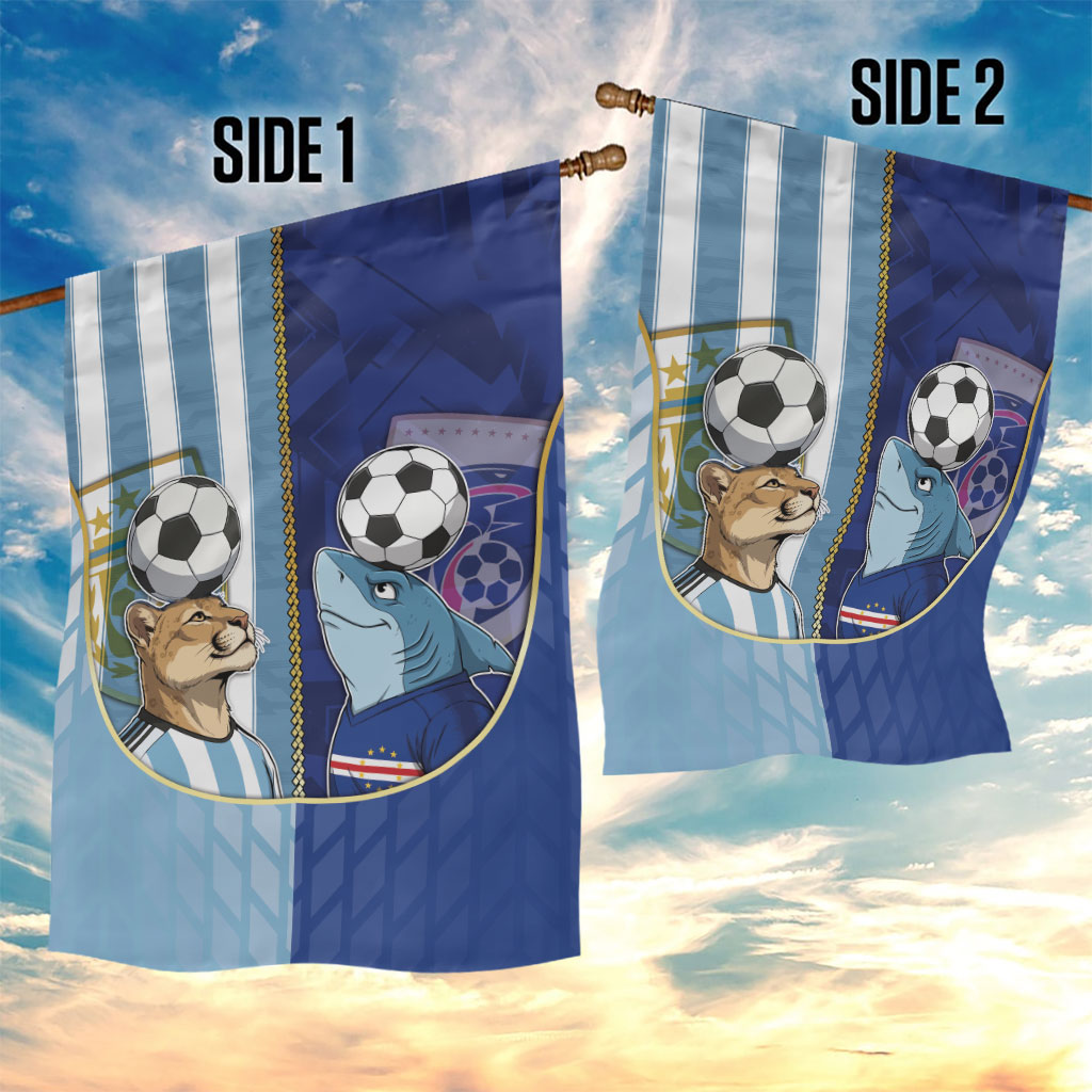 Argentine And Cape Verde Football Garden Flag Split Flag Puma Shark Soccer