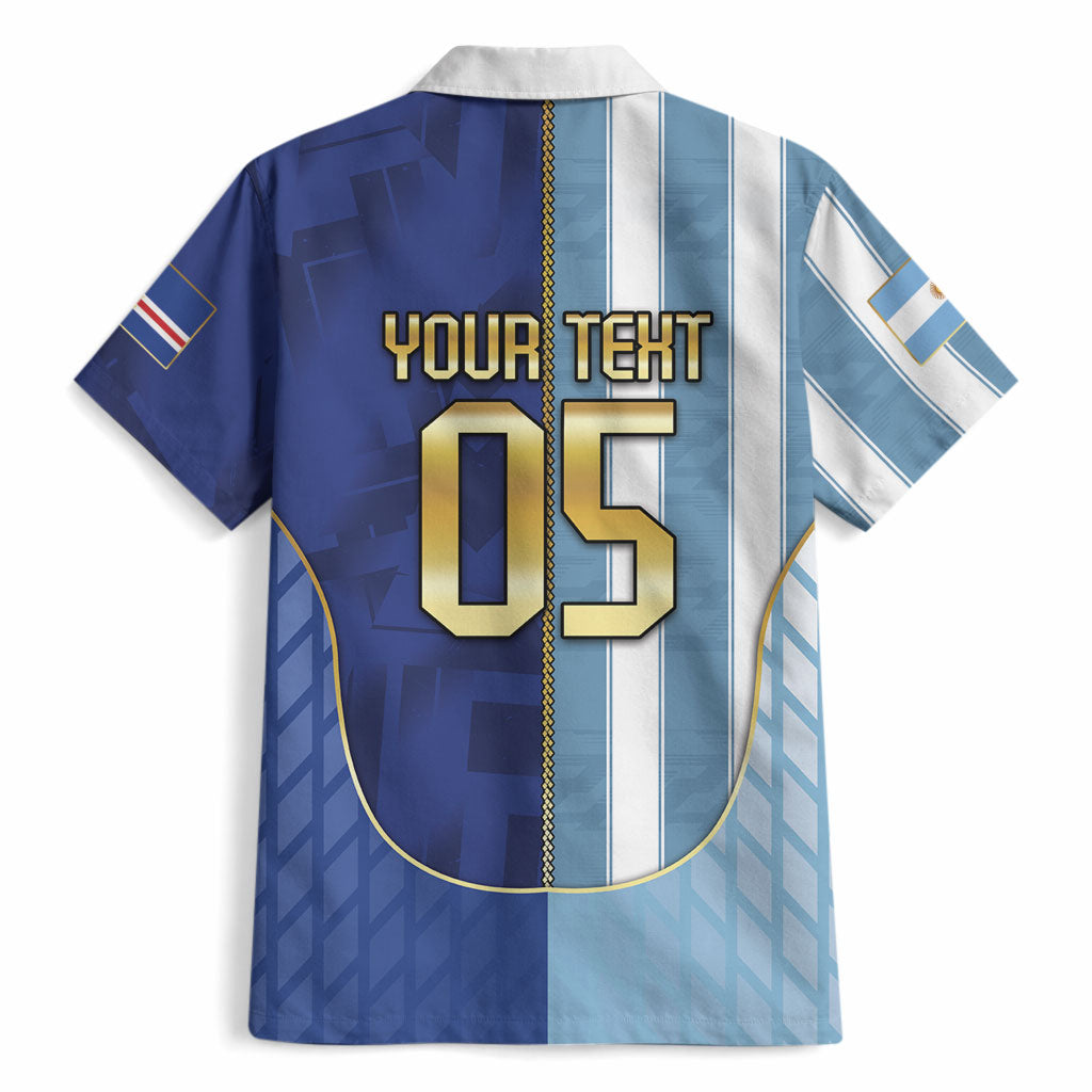 Custom Argentine And Cape Verde Football Hawaiian Shirt Split Flag Puma Shark Soccer