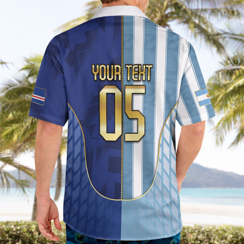 Custom Argentine And Cape Verde Football Hawaiian Shirt Split Flag Puma Shark Soccer