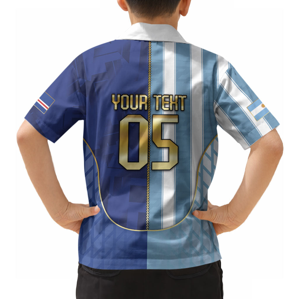 Custom Argentine And Cape Verde Football Hawaiian Shirt Split Flag Puma Shark Soccer