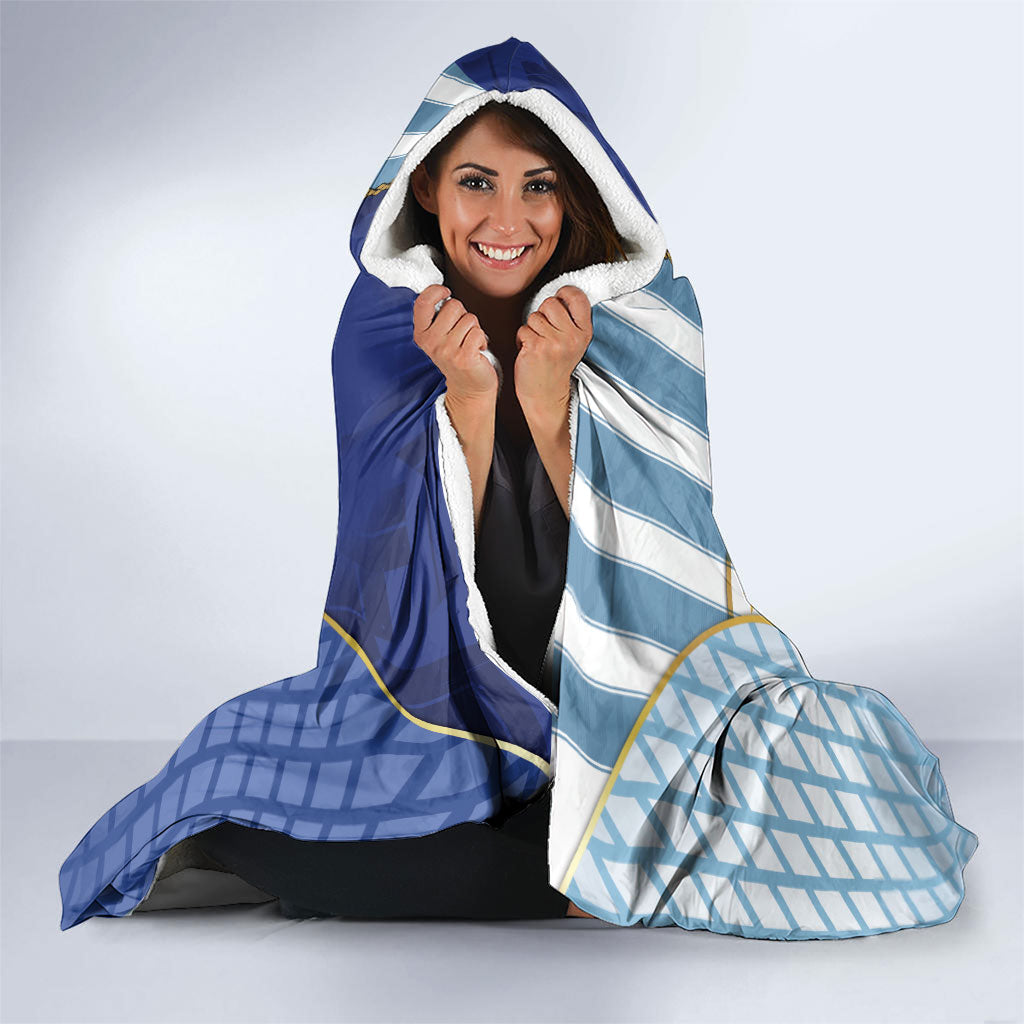 Argentine And Cape Verde Football Hooded Blanket Split Flag Puma Shark Soccer