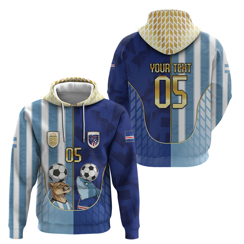 Custom Argentine And Cape Verde Football Hoodie Split Flag Puma Shark Soccer