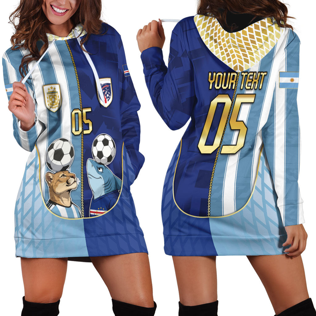 Custom Argentine And Cape Verde Football Hoodie Dress Split Flag Puma Shark Soccer
