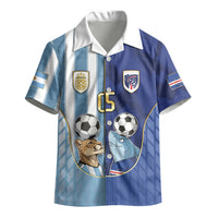Custom Argentine And Cape Verde Football Kid Hawaiian Shirt Split Flag Puma Shark Soccer