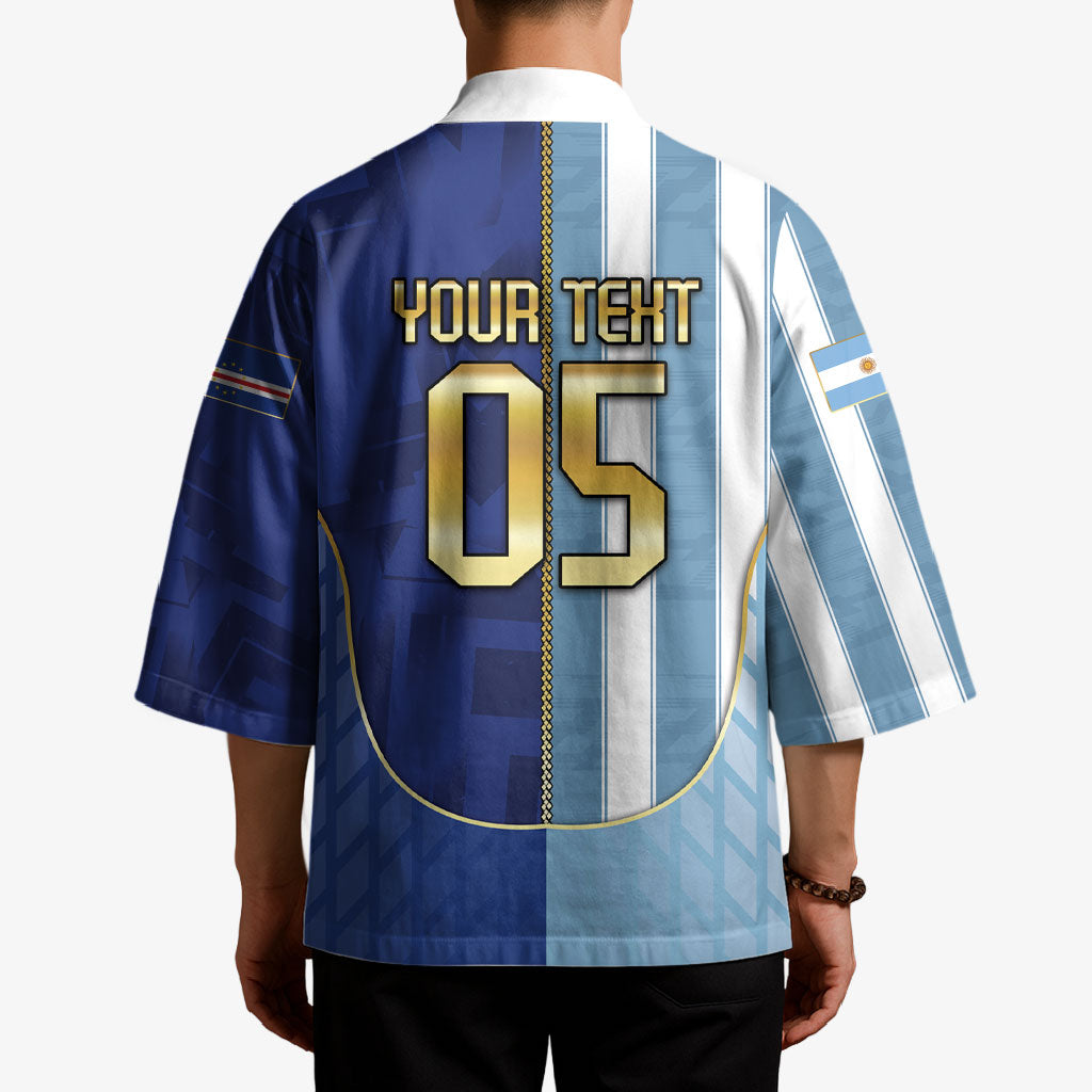 Custom Argentine And Cape Verde Football Kimono Split Flag Puma Shark Soccer