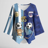 Custom Argentine And Cape Verde Football Kimono Sleeve Blouse Split Flag Puma Shark Soccer