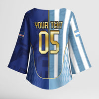 Custom Argentine And Cape Verde Football Kimono Sleeve Blouse Split Flag Puma Shark Soccer