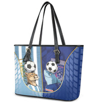 Argentine And Cape Verde Football Leather Tote Bag Split Flag Puma Shark Soccer