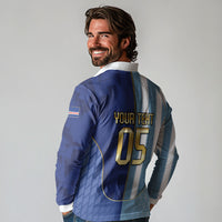 Custom Argentine And Cape Verde Football Long Sleeve Polo Shirt Split Flag Puma Shark Soccer