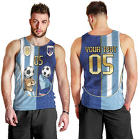 Custom Argentine And Cape Verde Football Men Tank Top Split Flag Puma Shark Soccer