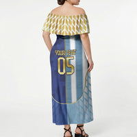 Custom Argentine And Cape Verde Football Off Shoulder Maxi Dress Split Flag Puma Shark Soccer