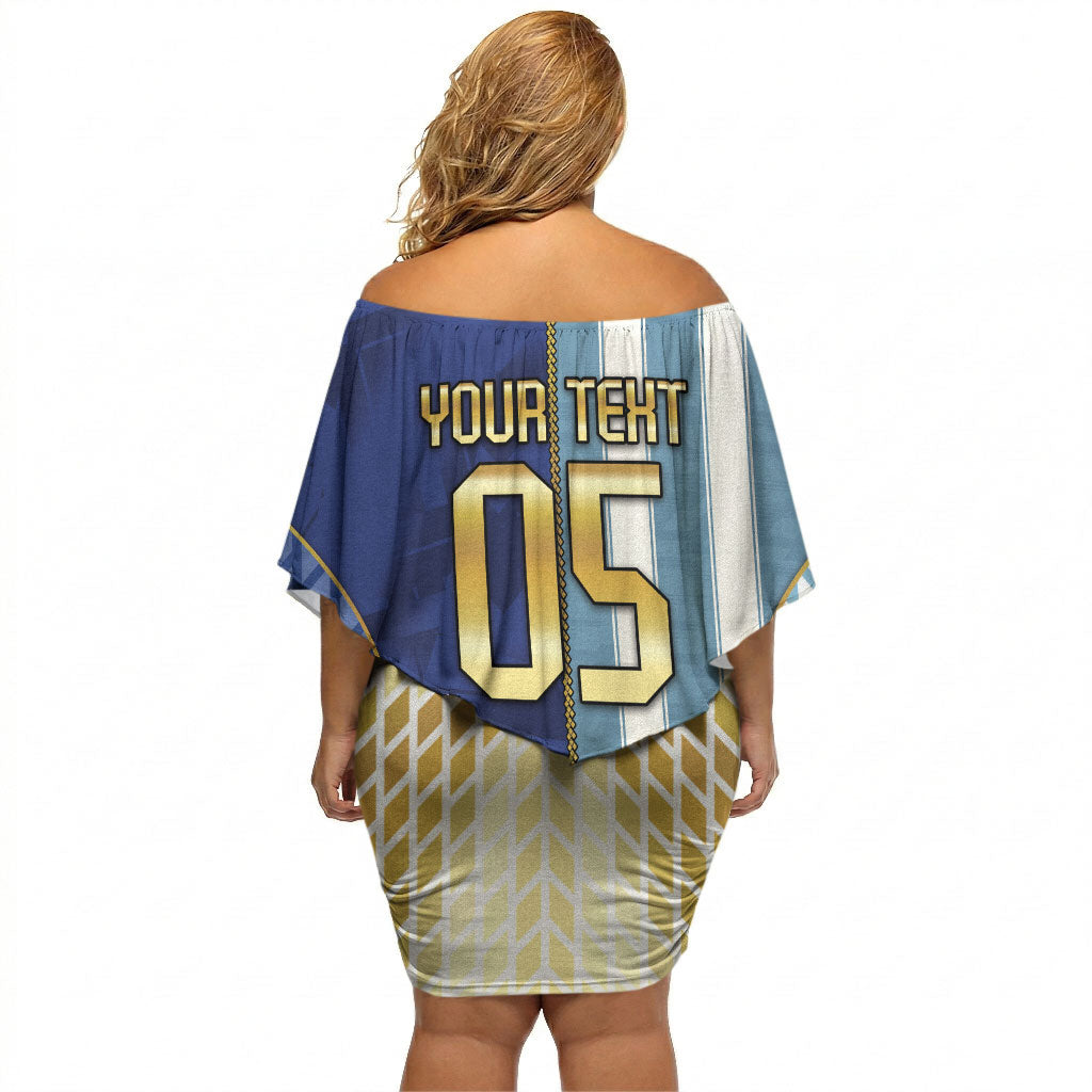Custom Argentine And Cape Verde Football Off Shoulder Short Dress Split Flag Puma Shark Soccer