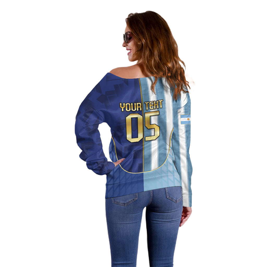 Custom Argentine And Cape Verde Football Off Shoulder Sweater Split Flag Puma Shark Soccer