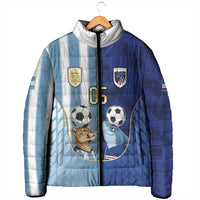 Custom Argentine And Cape Verde Football Padded Jacket Split Flag Puma Shark Soccer