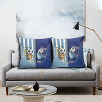 Argentine And Cape Verde Football Pillow Cover Split Flag Puma Shark Soccer