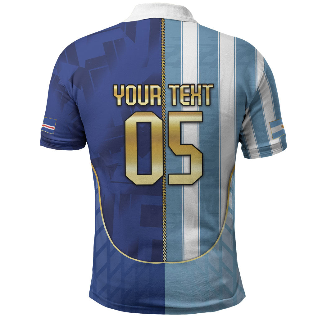 Custom Argentine And Cape Verde Football Polo Shirt Split Flag Puma Shark Soccer