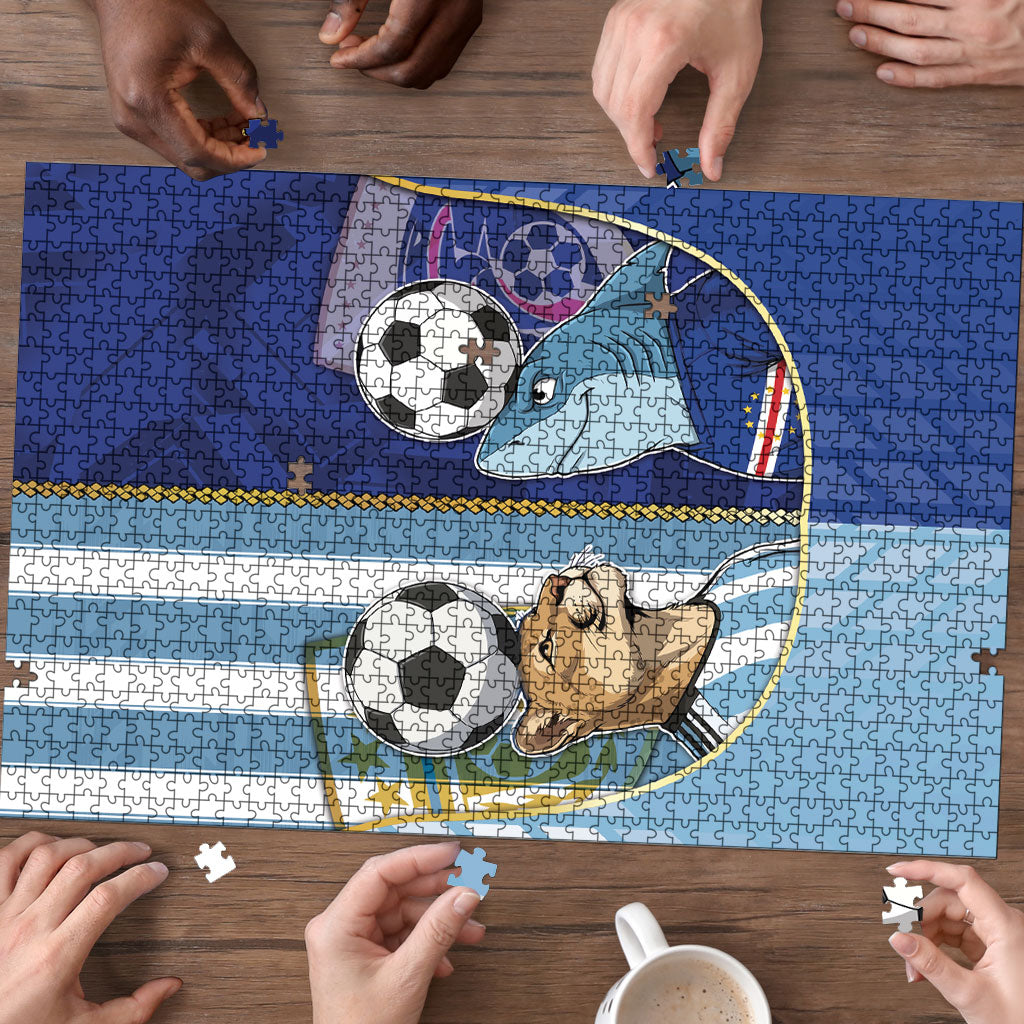 Argentine And Cape Verde Football Puzzle Split Flag Puma Shark Soccer