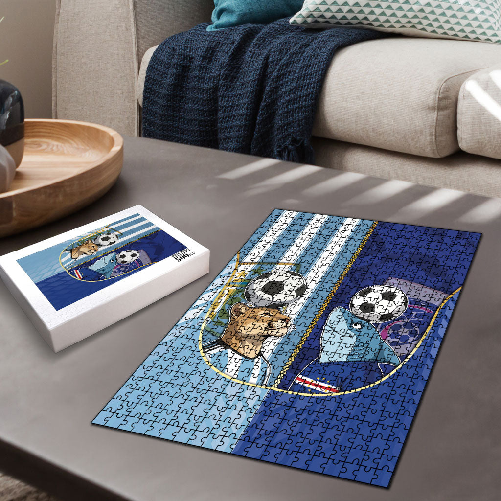 Argentine And Cape Verde Football Puzzle Split Flag Puma Shark Soccer