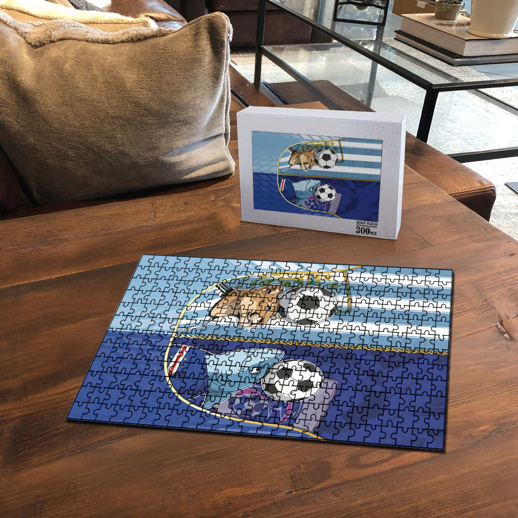 Argentine And Cape Verde Football Puzzle Split Flag Puma Shark Soccer