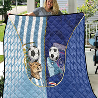 Argentine And Cape Verde Football Quilt Split Flag Puma Shark Soccer