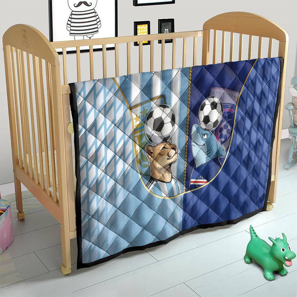 Argentine And Cape Verde Football Quilt Split Flag Puma Shark Soccer