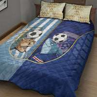 Argentine And Cape Verde Football Quilt Bed Set Split Flag Puma Shark Soccer