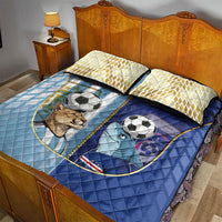 Argentine And Cape Verde Football Quilt Bed Set Split Flag Puma Shark Soccer
