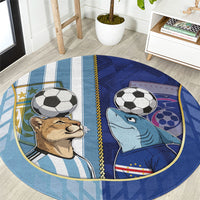 Argentine And Cape Verde Football Round Carpet Split Flag Puma Shark Soccer