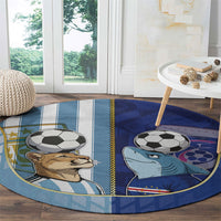 Argentine And Cape Verde Football Round Carpet Split Flag Puma Shark Soccer