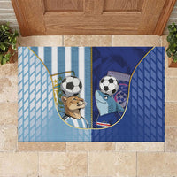Argentine And Cape Verde Football Rubber Doormat Split Flag Puma Shark Soccer