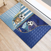 Argentine And Cape Verde Football Rubber Doormat Split Flag Puma Shark Soccer