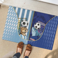 Argentine And Cape Verde Football Rubber Doormat Split Flag Puma Shark Soccer