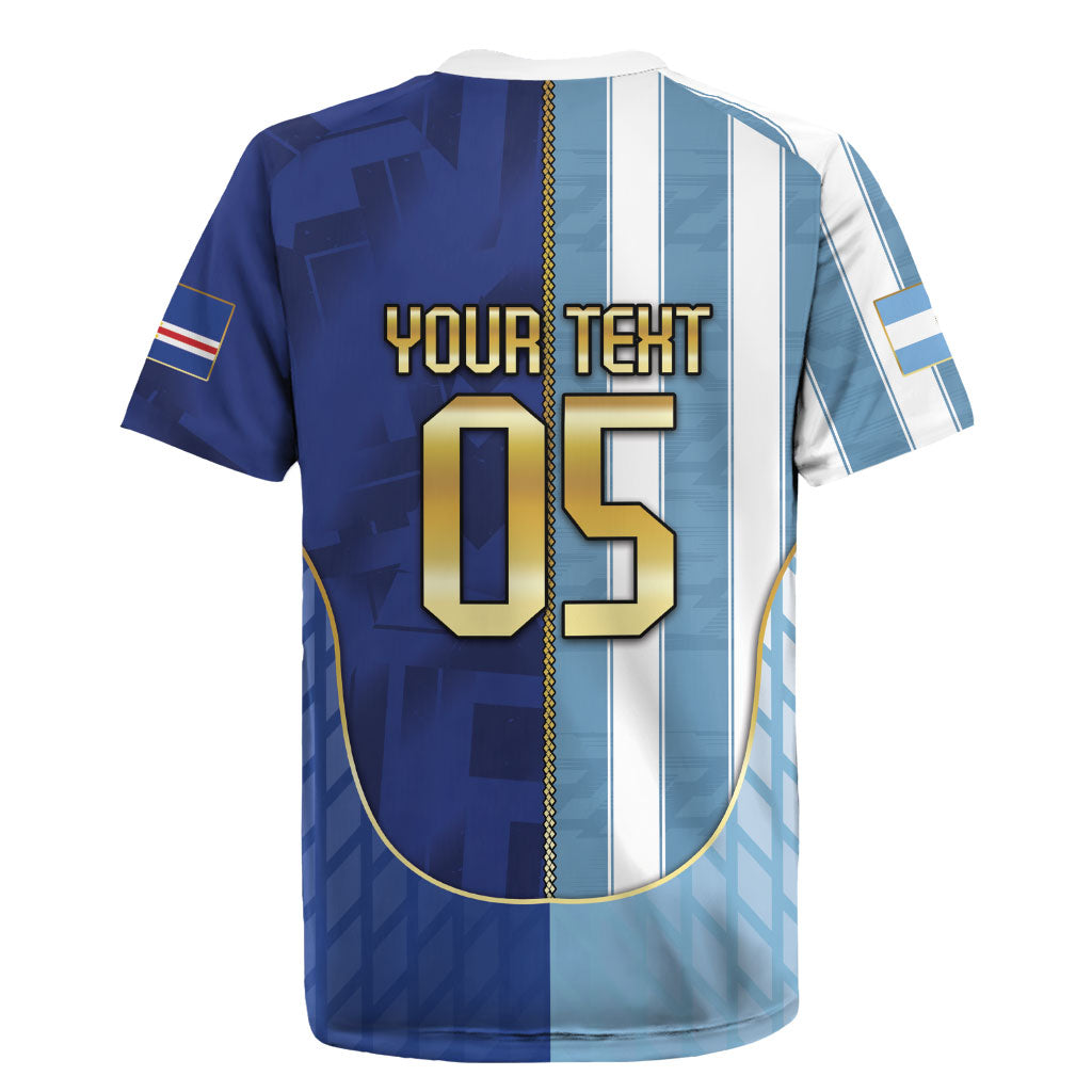 Custom Argentine And Cape Verde Football Rugby Jersey Split Flag Puma Shark Soccer