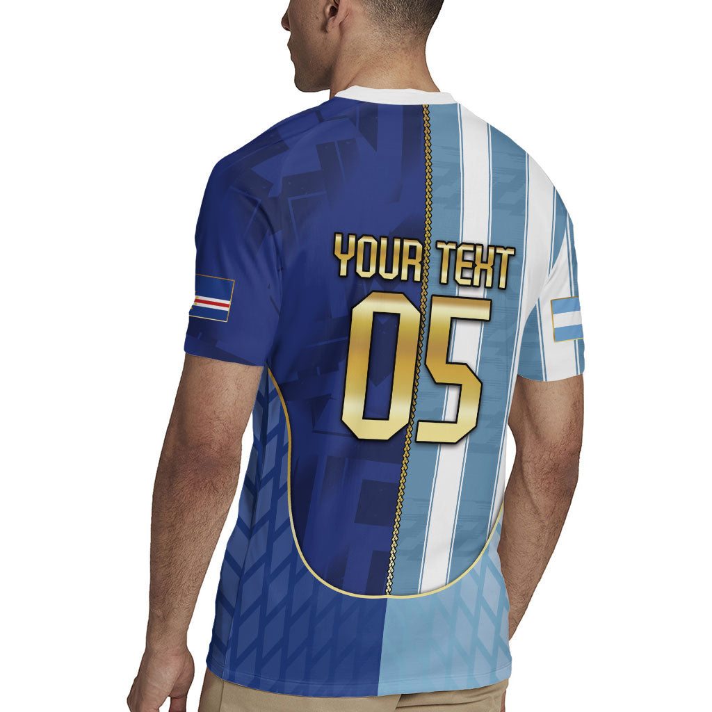 Custom Argentine And Cape Verde Football Rugby Jersey Split Flag Puma Shark Soccer