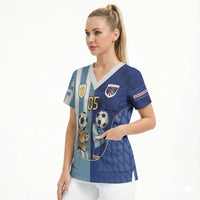 Custom Argentine And Cape Verde Football Scrub Top Split Flag Puma Shark Soccer