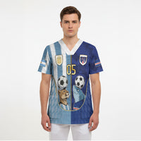 Custom Argentine And Cape Verde Football Scrub Top Split Flag Puma Shark Soccer