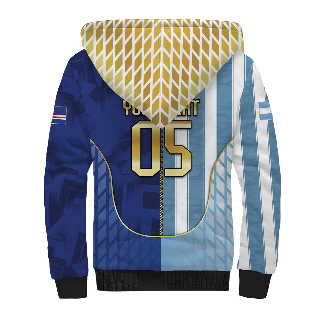 Custom Argentine And Cape Verde Football Sherpa Hoodie Split Flag Puma Shark Soccer