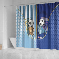 Argentine And Cape Verde Football Shower Curtain Split Flag Puma Shark Soccer